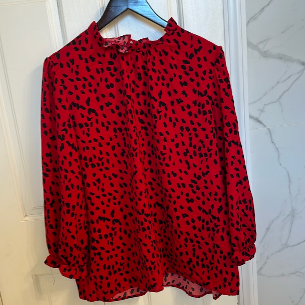 Red with black spots blouse